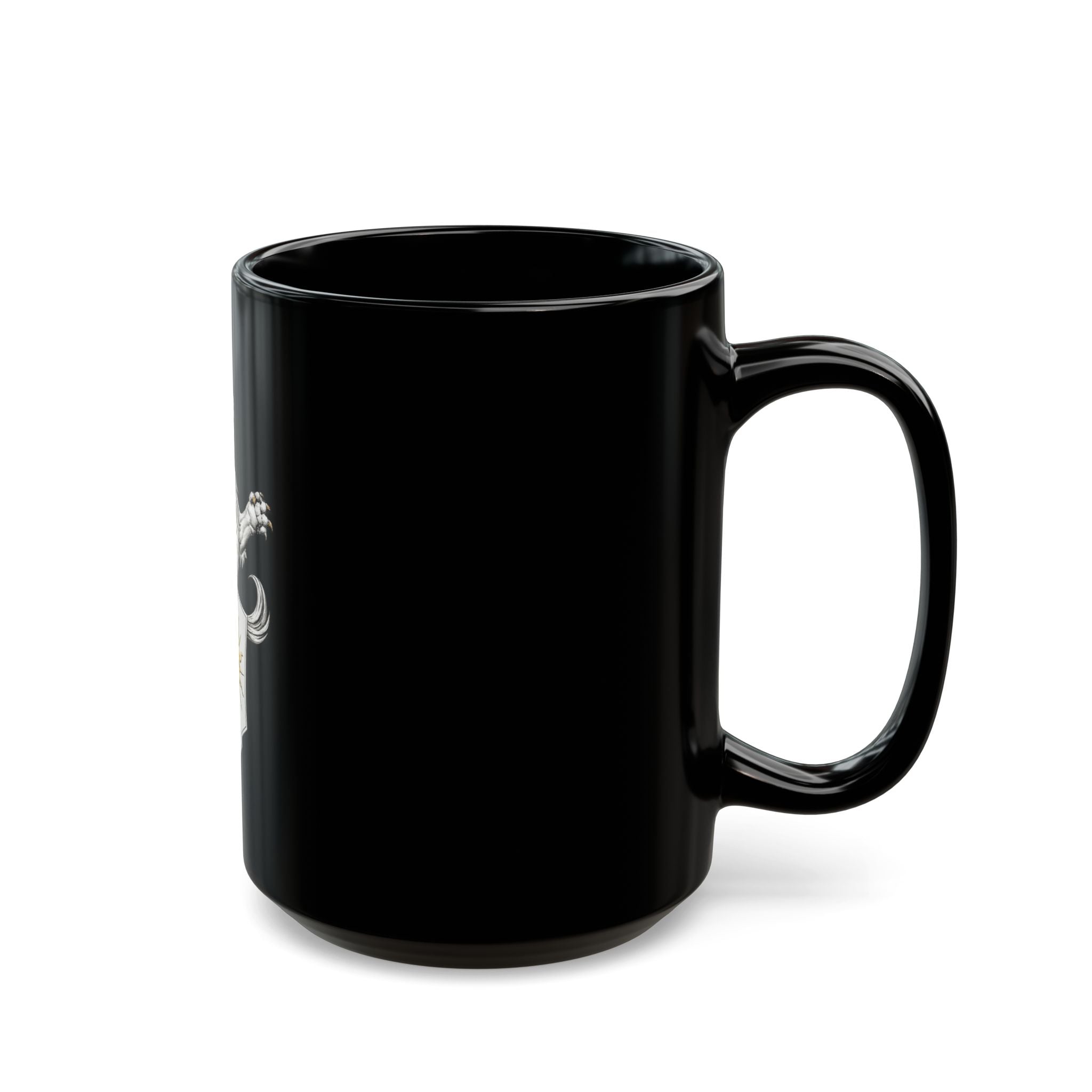 Regal Lion Crest Black Mug – Crowned Lion with Sun Shield, Medieval Heraldry Coffee Cup