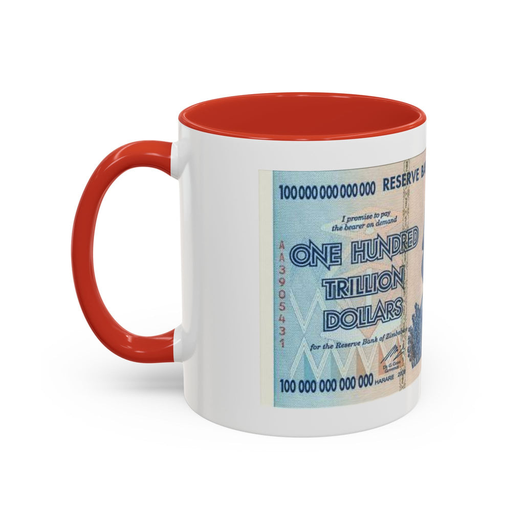 Zimbabwe Trillion Dollar Note Coffee Mug — Vintage Currency Accent Mug (11/15oz)