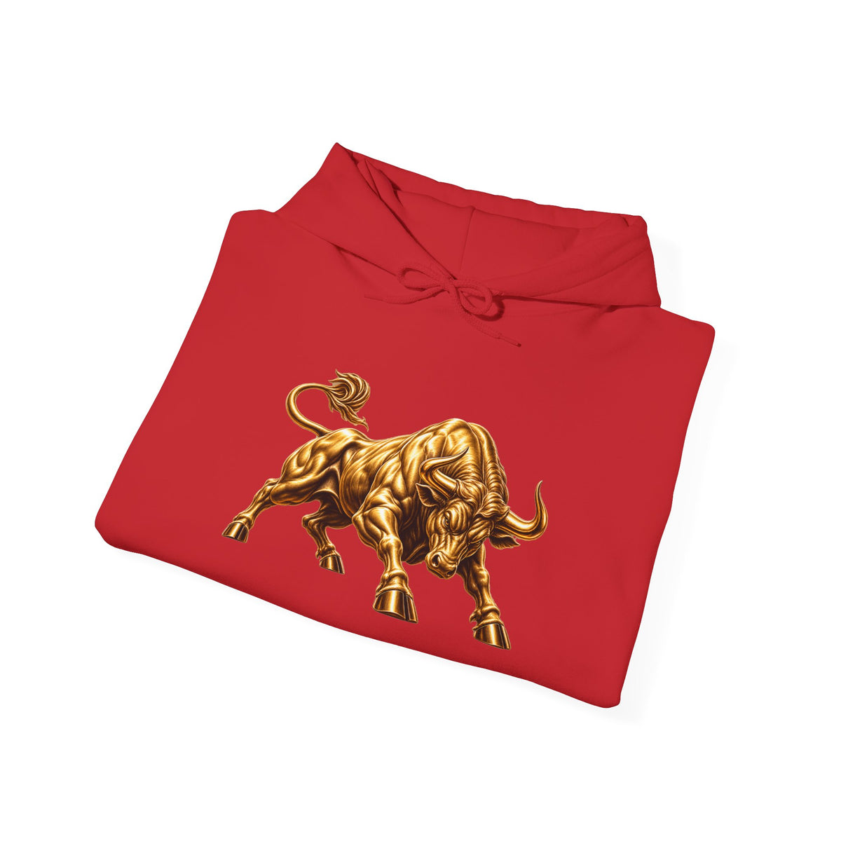 Gold Bull Hoodie — Metallic Charging Bull Graphic Hoody