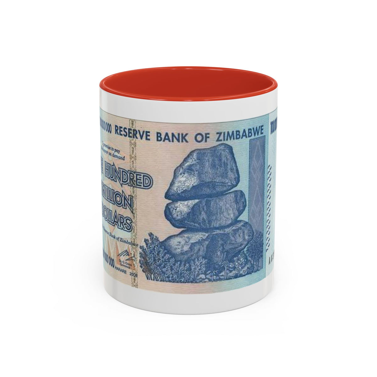 Zimbabwe Trillion Dollar Note Coffee Mug — Vintage Currency Accent Mug (11/15oz)
