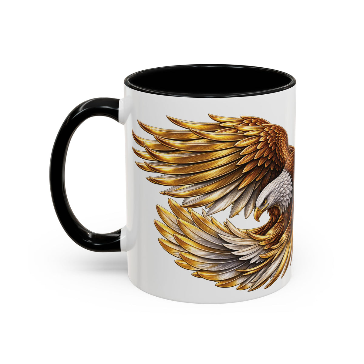 Golden Eagle Coffee Mug — Accent Ceramic Mug with Majestic Eagle Design
