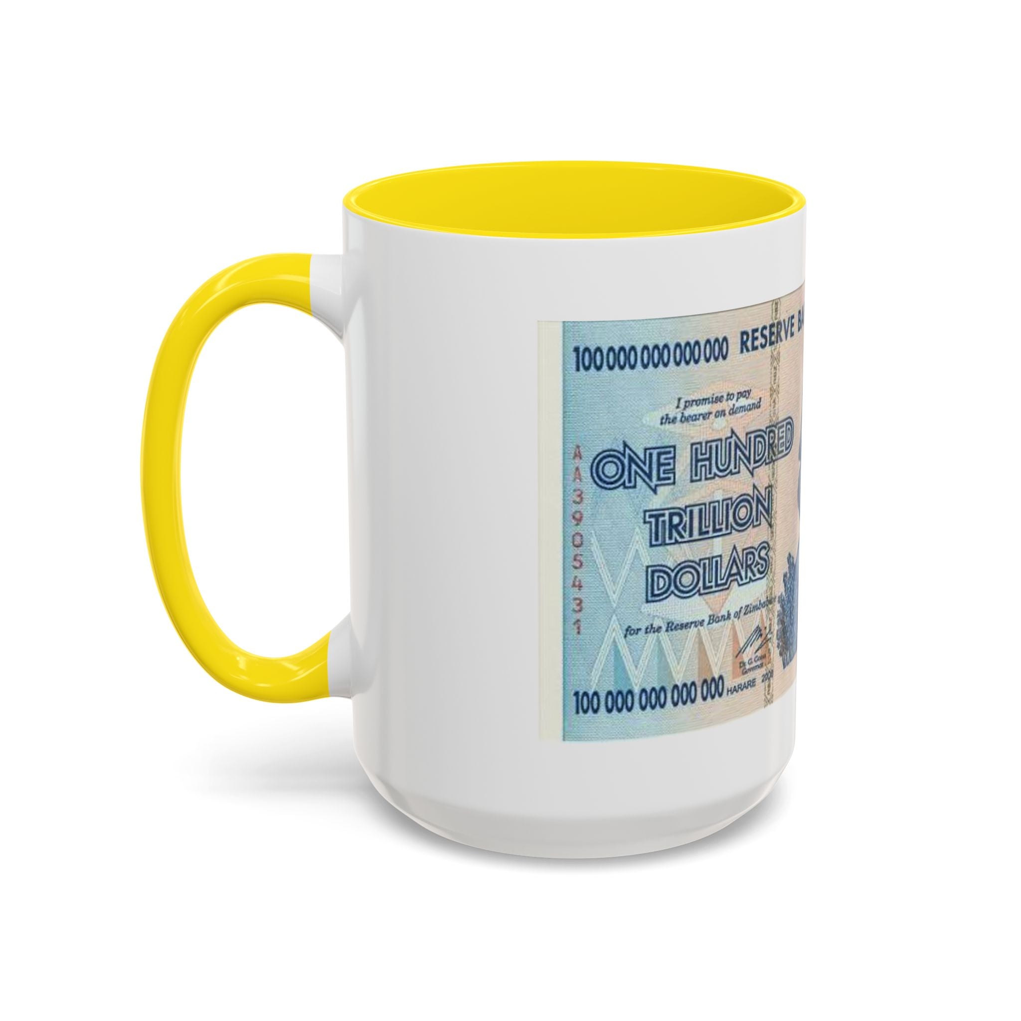 Zimbabwe Trillion Dollar Note Coffee Mug — Vintage Currency Accent Mug (11/15oz)
