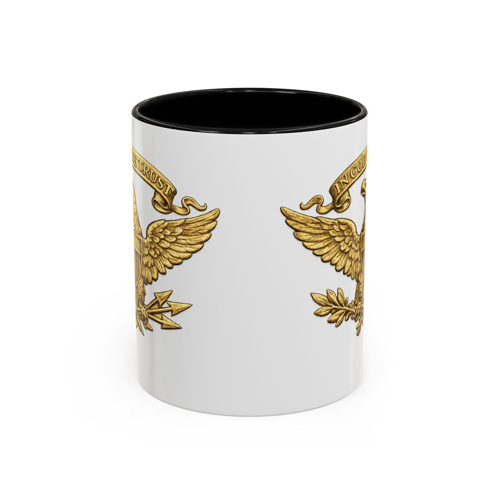 Gold Eagle 'In God We Trust' Accent Coffee Mug — Patriotic 11/15oz