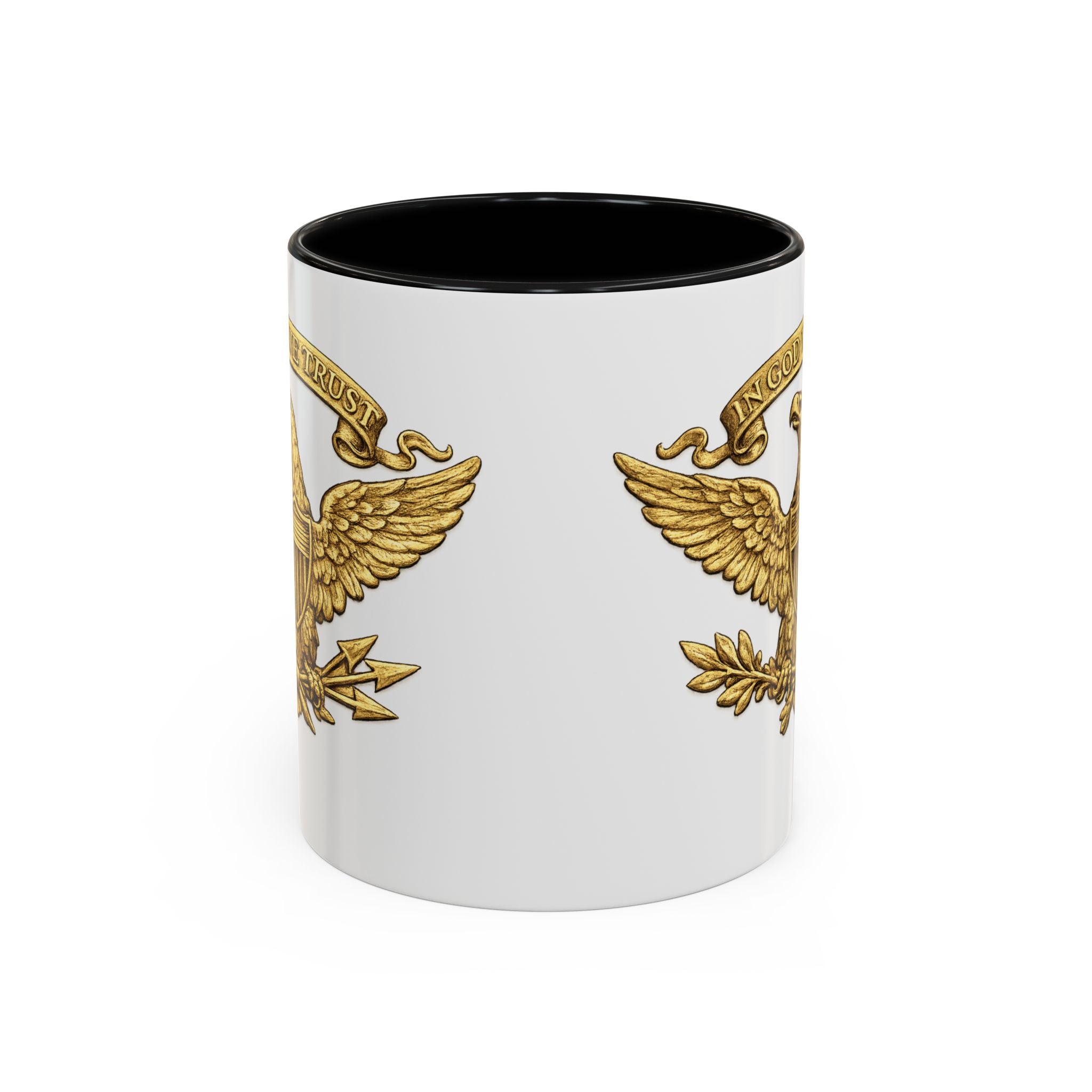 Gold Eagle 'In God We Trust' Accent Coffee Mug — Patriotic 11/15oz