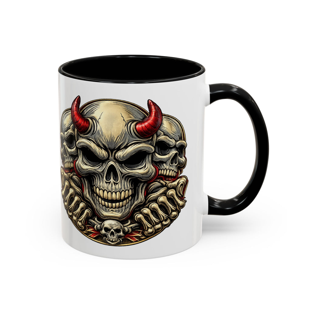 Devil Skull Accent Coffee Mug – Gothic Demon Skull Design (11/15 oz)