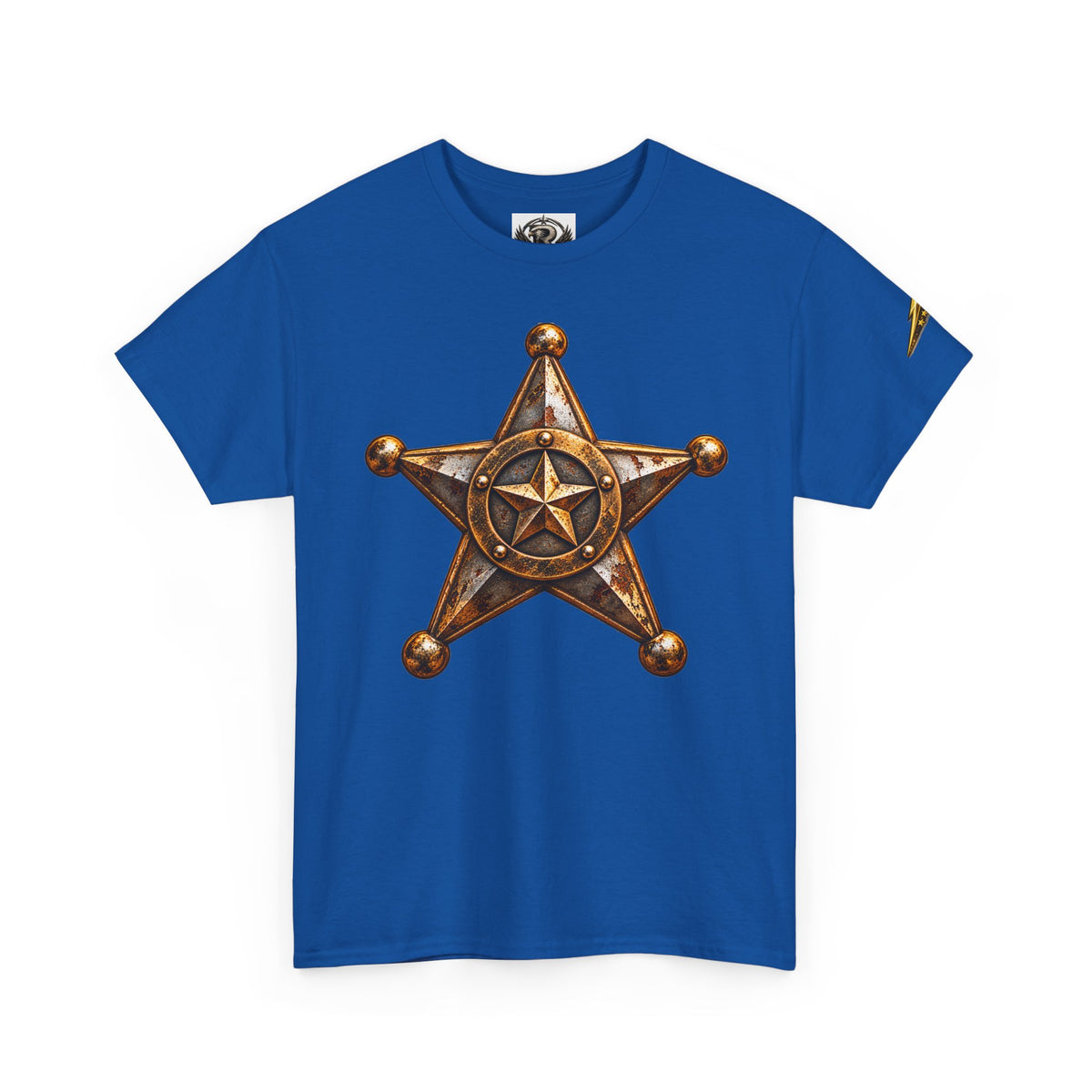 Sheriff Badge T-Shirt — Vintage Bronze Star Western Graphic Tee