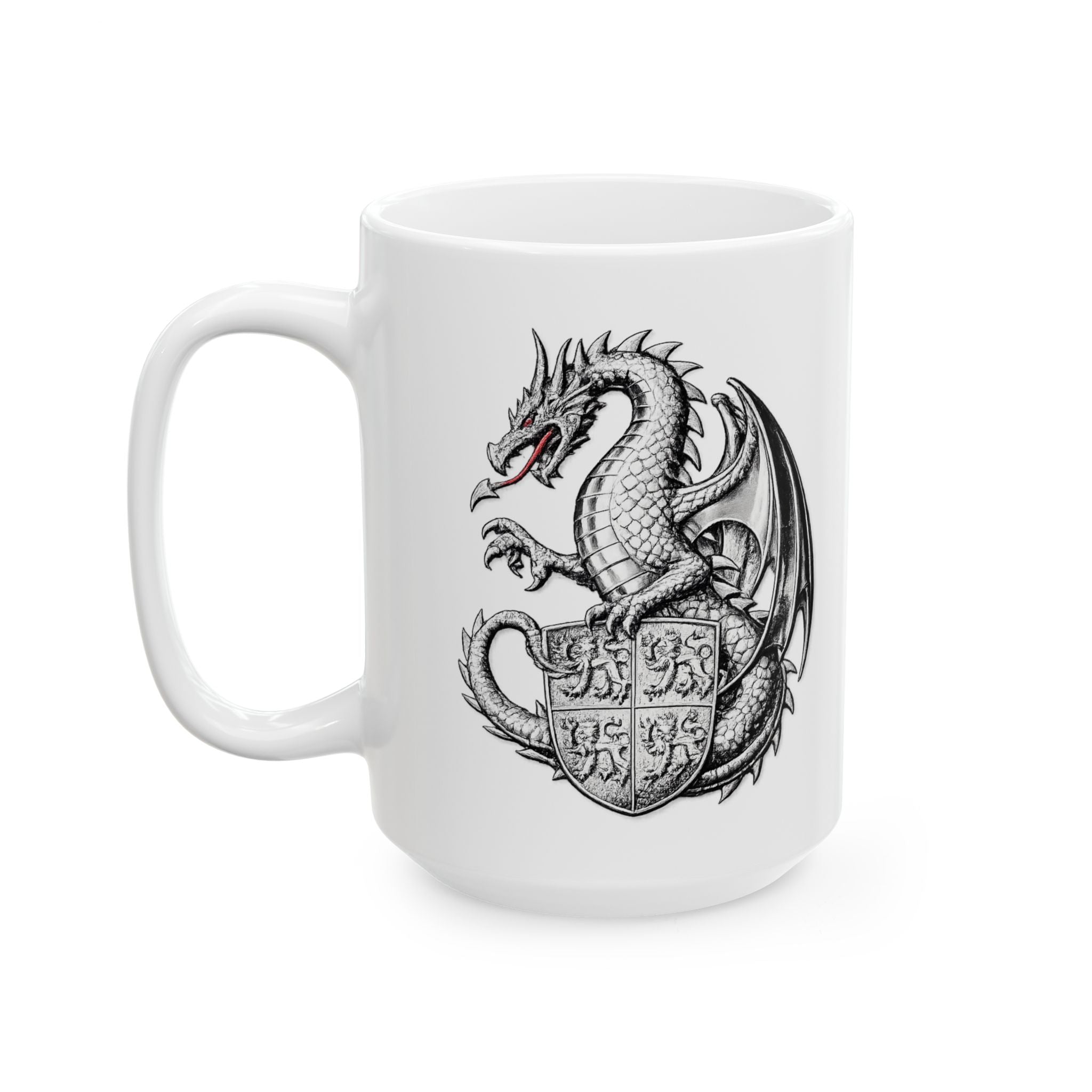 Dragon Ceramic Mug — Gothic Fantasy 11oz & 15oz Coffee Cup