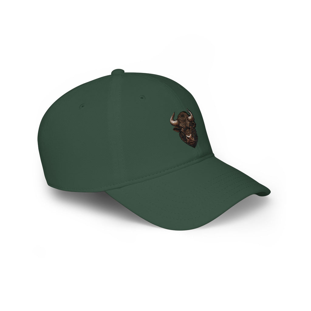 Embroidered Buffalo Head Baseball Cap — Rustic Western Low-Profile Hat