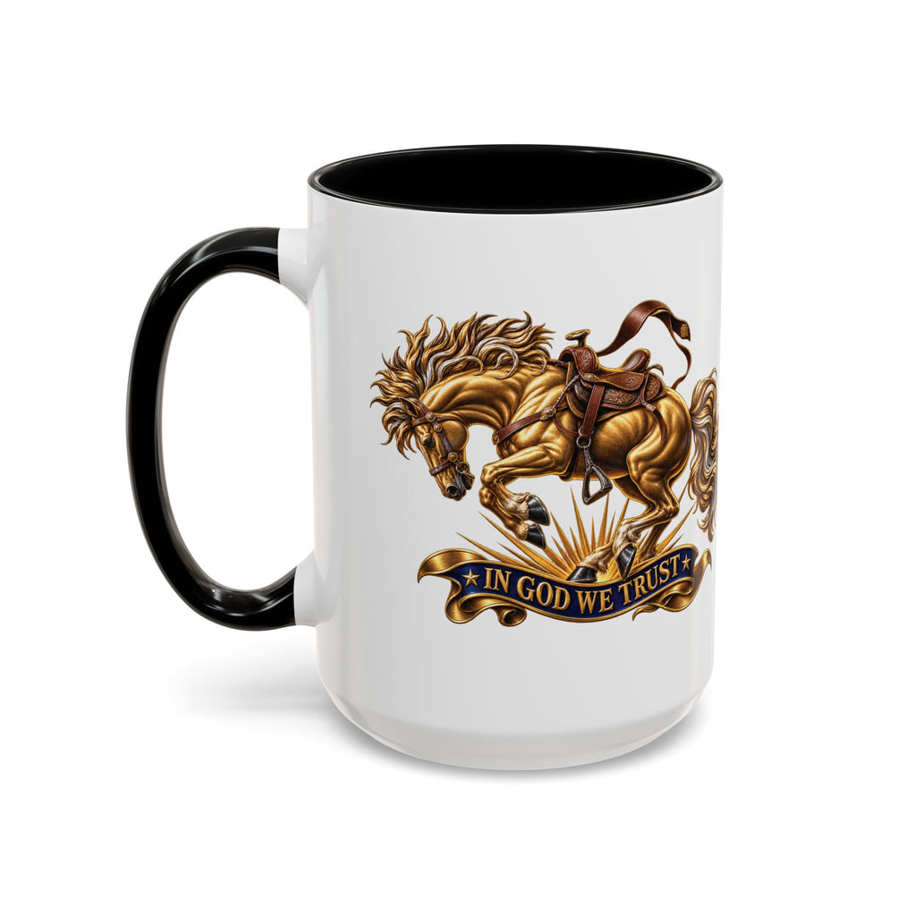 In God We Trust Golden Horse Accent Coffee Mug
