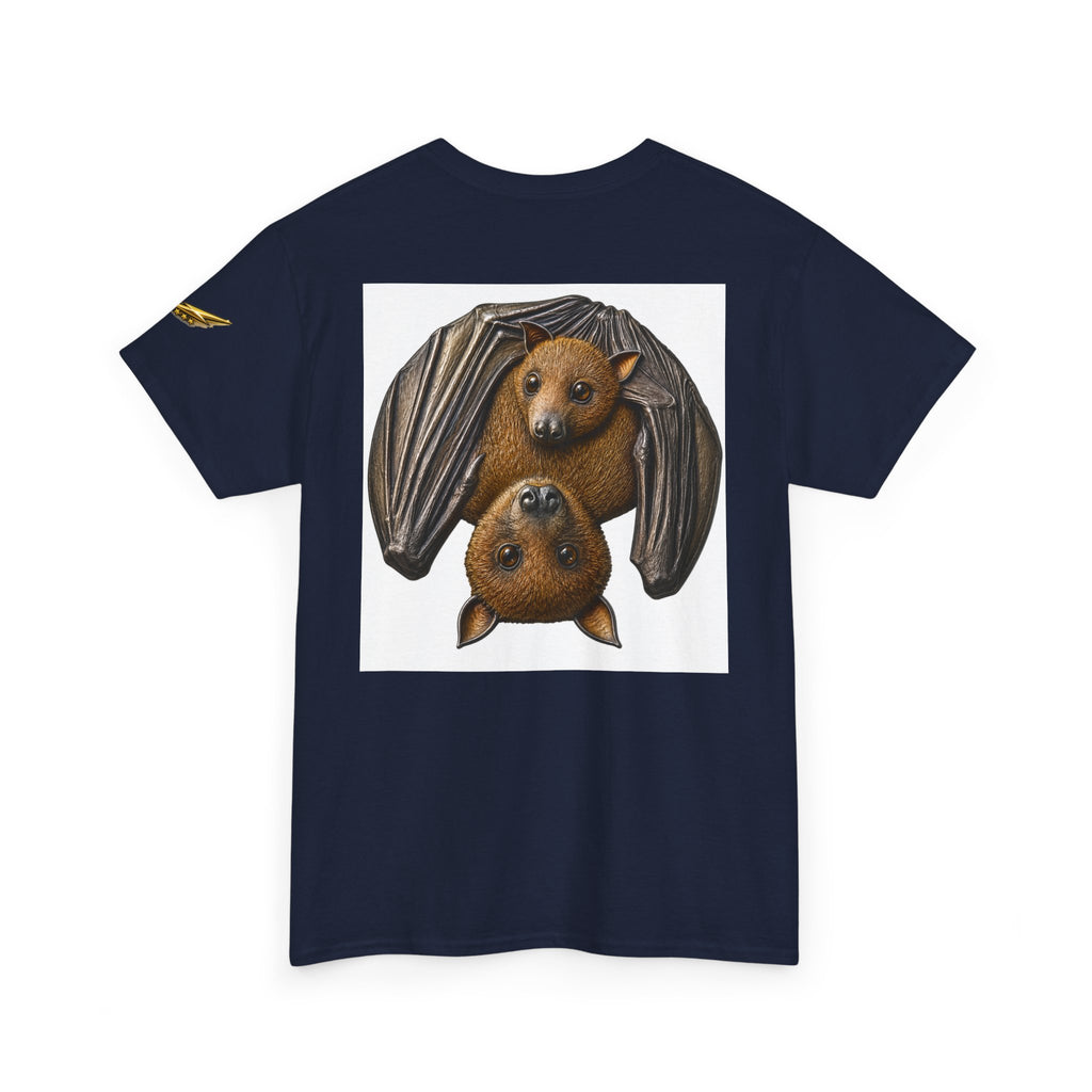 Bat Duo Graphic Tee — Cute Hanging Bats Back Print T-Shirt