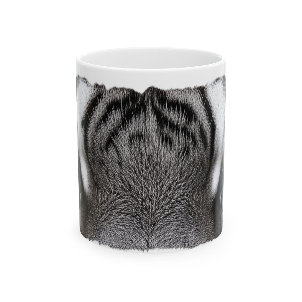 Tiger Eyes Ceramic Mug – Realistic Close-Up Animal Print Coffee Cup (11oz, 15oz)