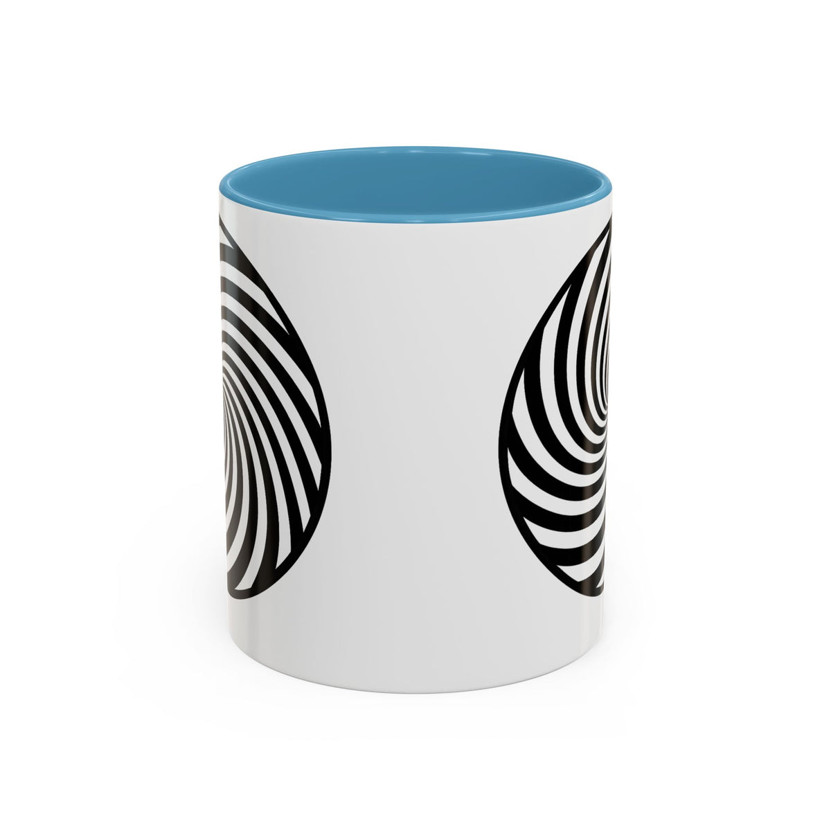 Hypnotic Swirl Accent Mug — Black & White Spiral Coffee Cup (11/15oz)