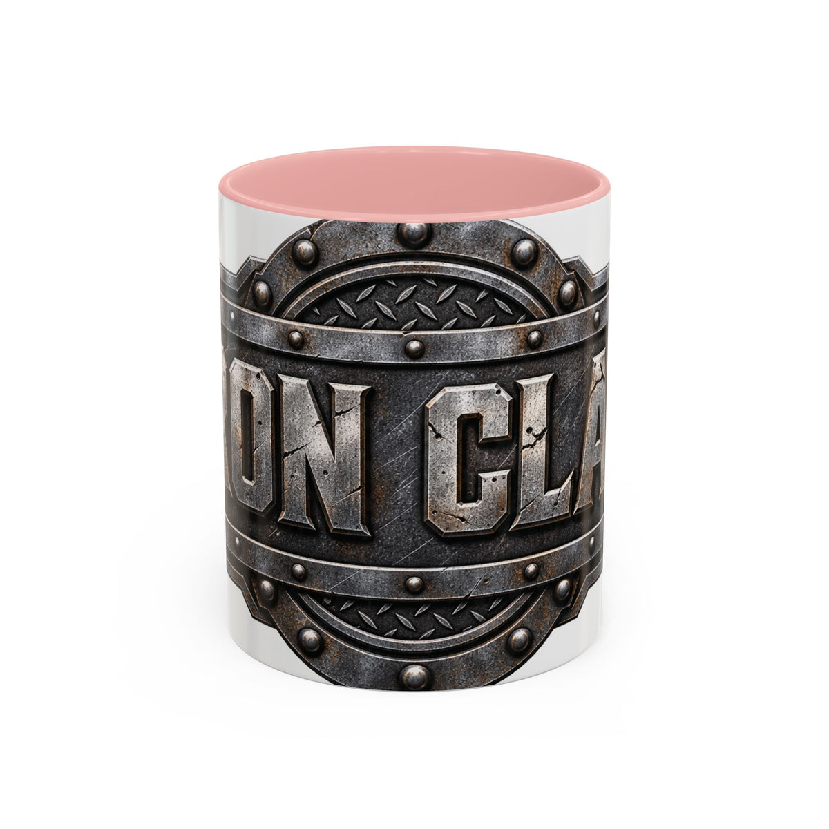 Metal Shield Coffee Mug — 'Iron Clad' Rustic Industrial Accent Mug