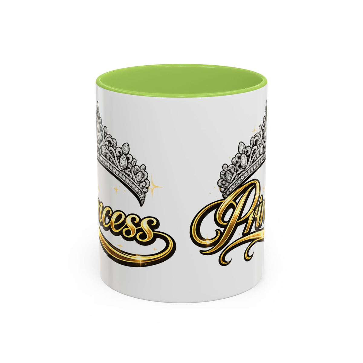 Princess Crown Accent Coffee Mug — Gold Script 11/15oz