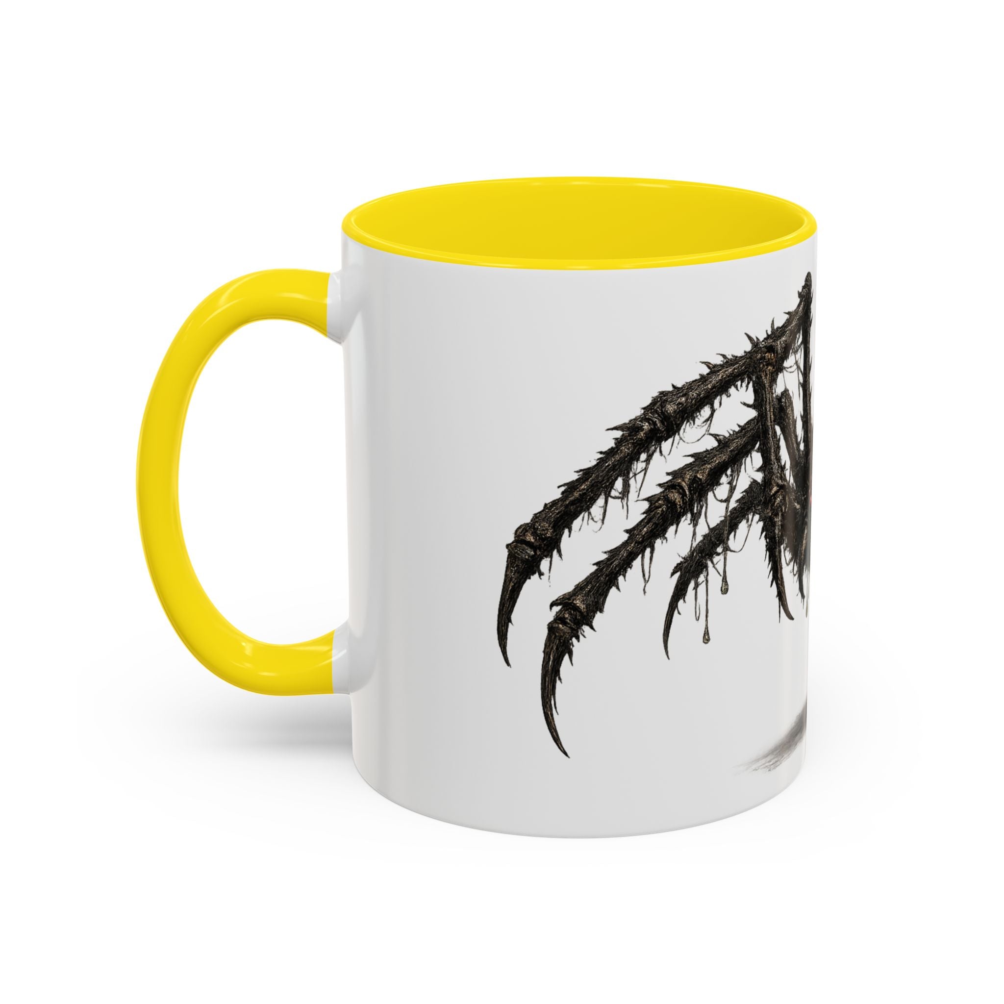 Spider Horror Accent Coffee Mug — Creepy Red-Eyed Arachnid Design (11/15oz)