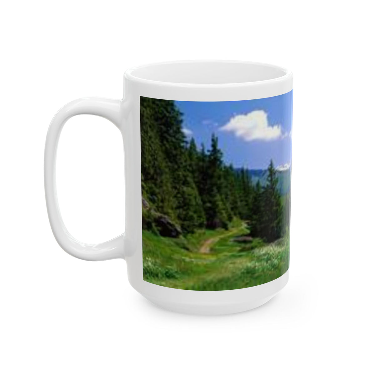 Scenic Mountain Landscape Ceramic Mug – Nature Coffee Cup (11oz, 15oz)