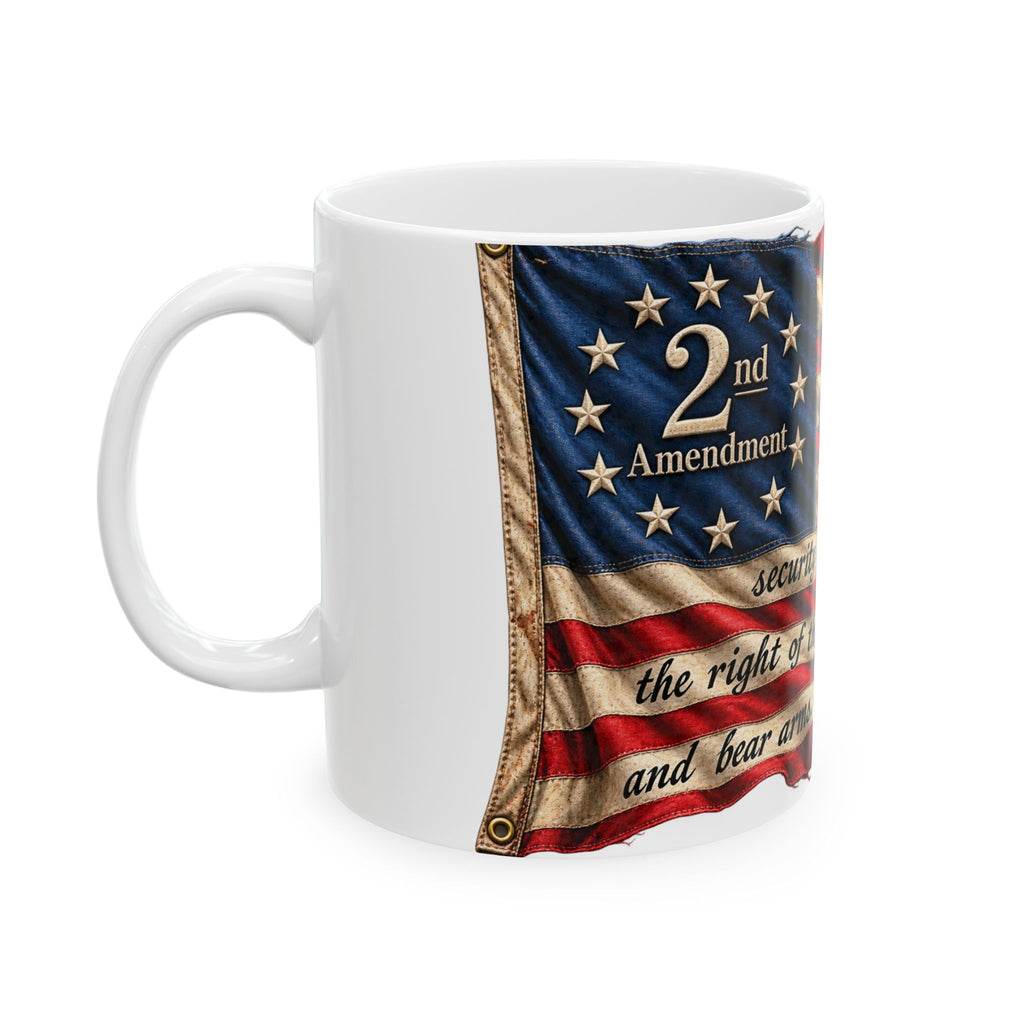 2nd Amendment Flag Ceramic Mug – American Patriot Quote (11oz, 15oz)