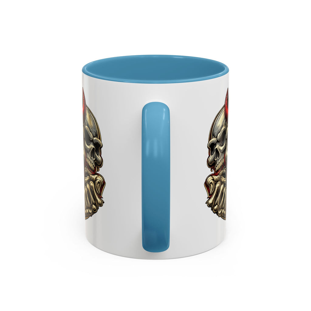 Devil Skull Accent Coffee Mug – Gothic Demon Skull Design (11/15 oz)