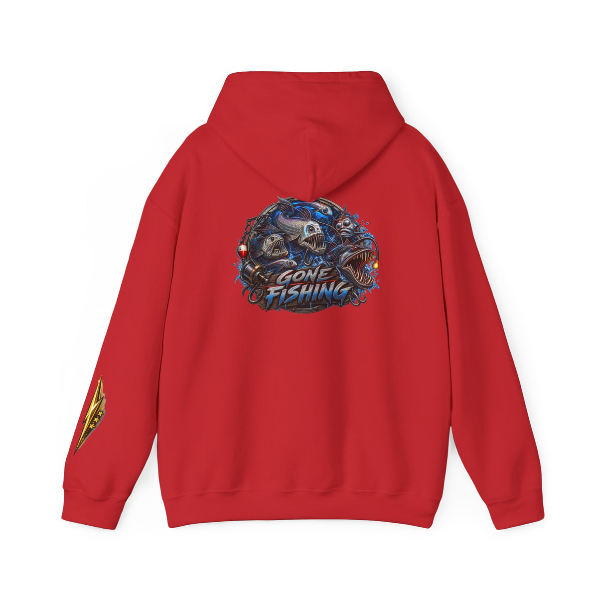 Fishing Skull Hoodie — "Gone Fishing" Graphic Pullover for Anglers