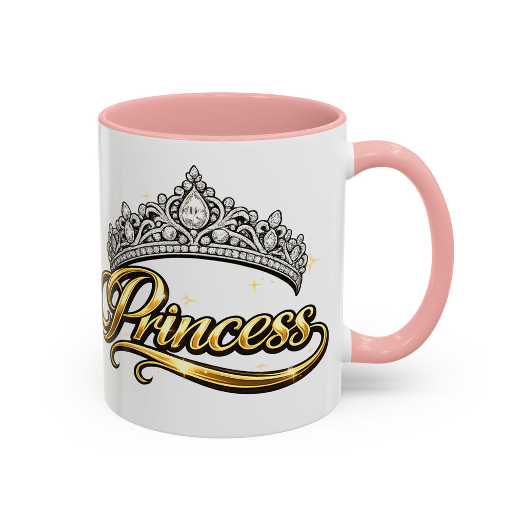 Princess Crown Accent Coffee Mug — Gold Script 11/15oz
