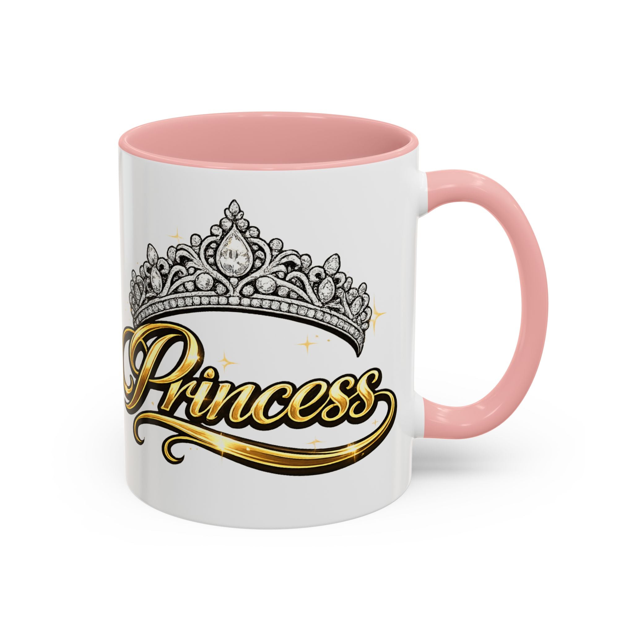 Princess Crown Accent Coffee Mug — Gold Script 11/15oz