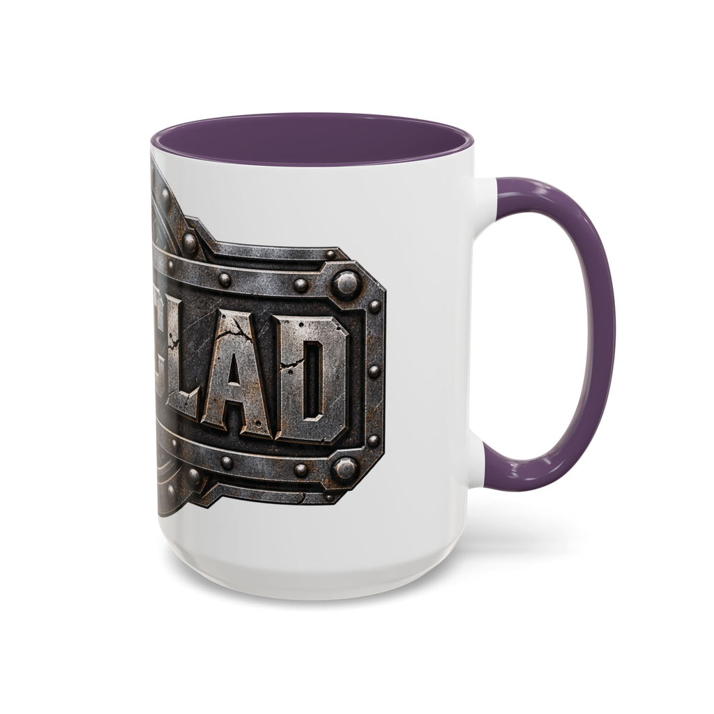 Metal Shield Coffee Mug — 'Iron Clad' Rustic Industrial Accent Mug