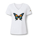 Butterfly V-Neck Tee — Colorful Monarch Graphic Women's T-Shirt