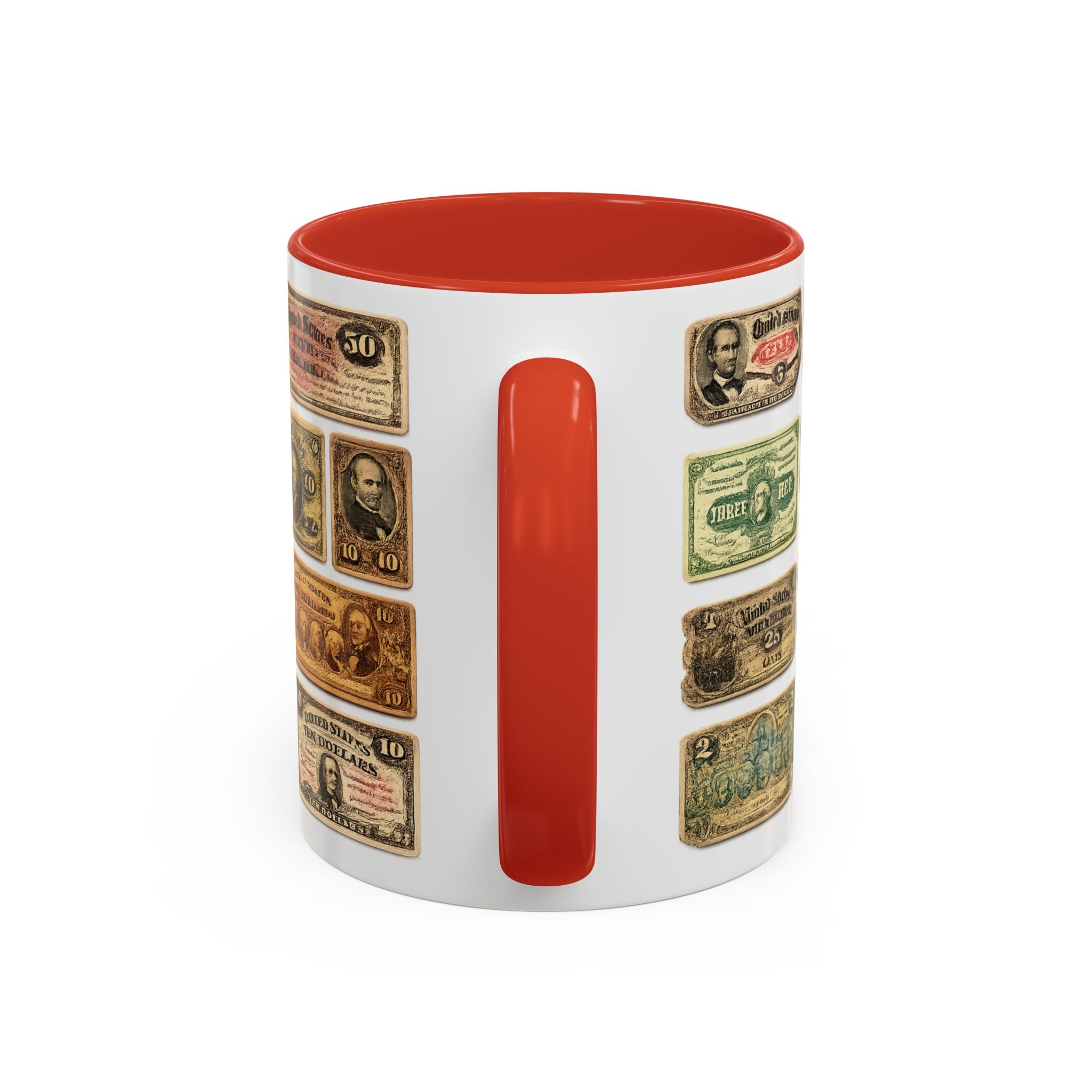 Vintage US Fractional Currency Coffee Mug – Retro Banknote Accent Mug (11/15 oz)