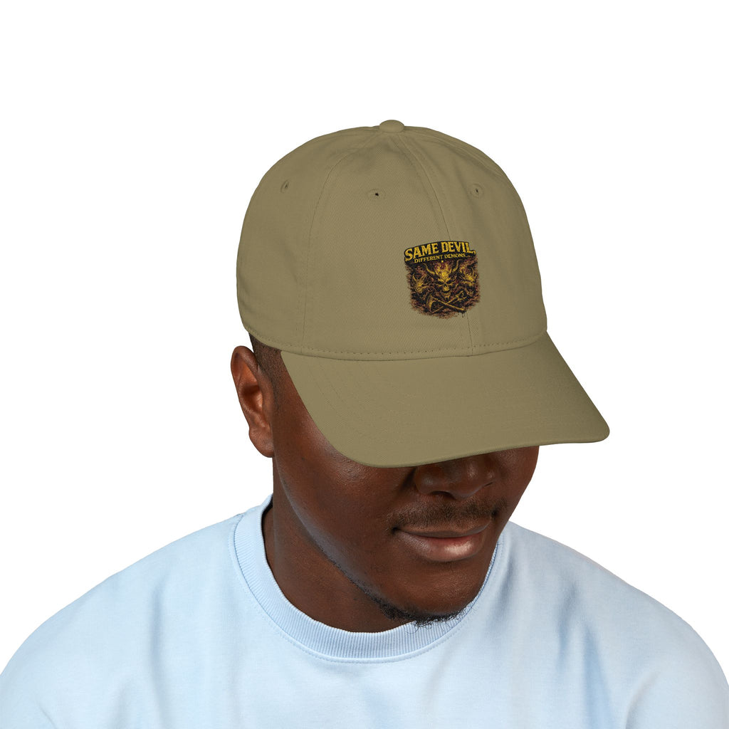 Embroidered Shield Baseball Cap – Organic Cotton, Vintage Crest Design