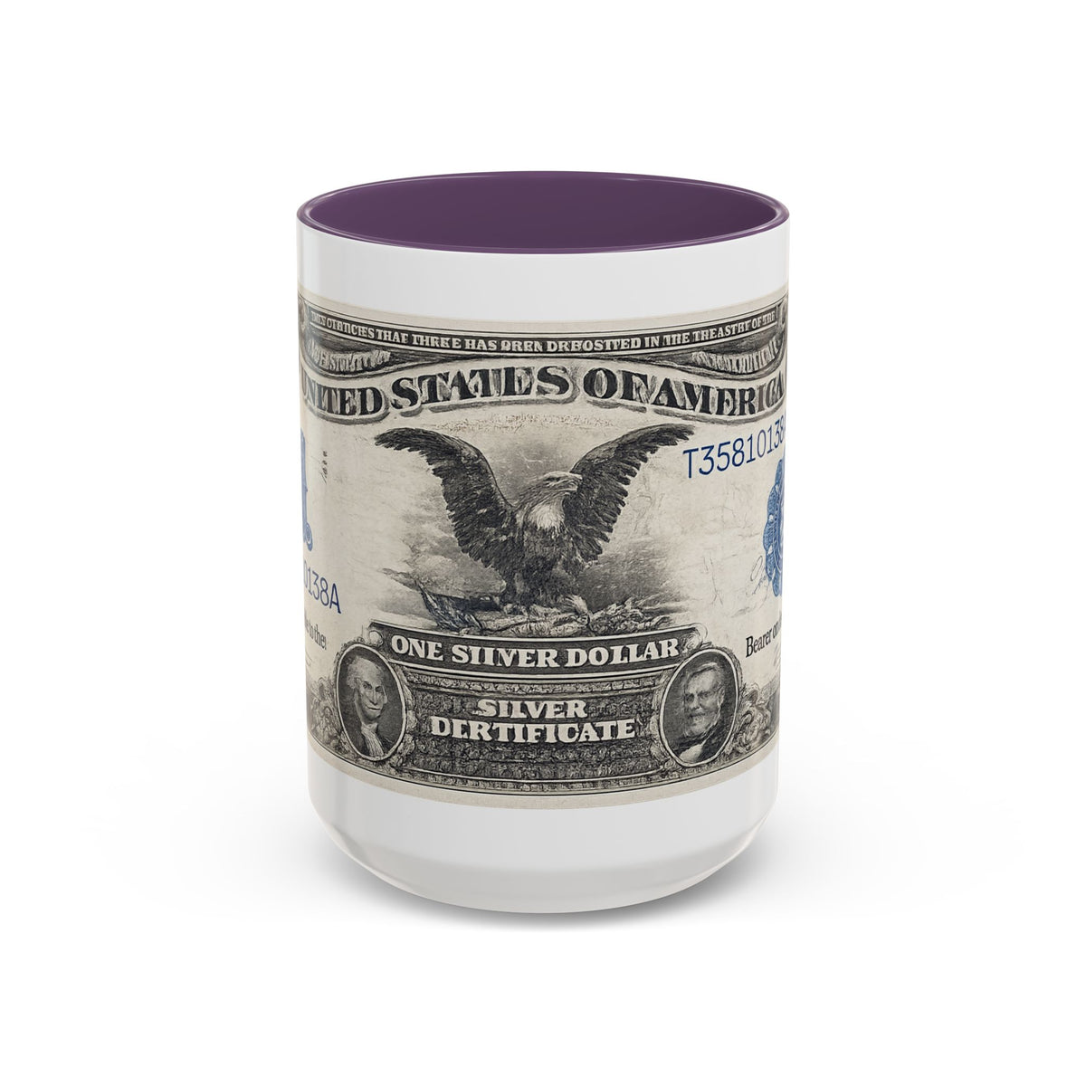 Dollar Bill Accent Coffee Mug — Vintage US Currency Design (11/15oz)