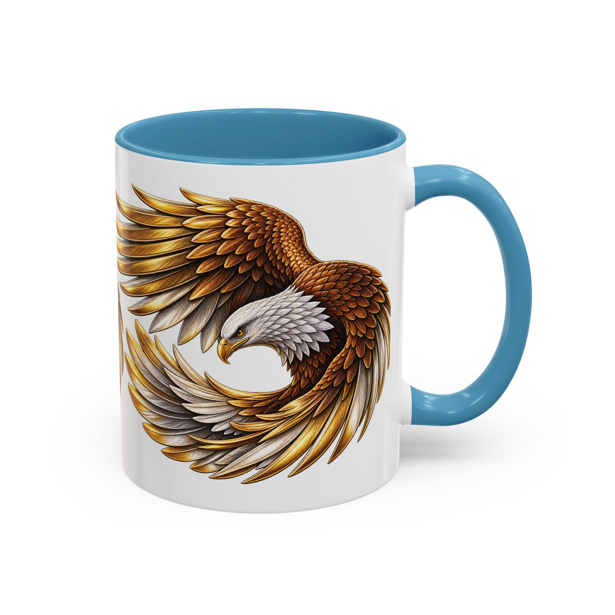Golden Eagle Coffee Mug — Accent Ceramic Mug with Majestic Eagle Design