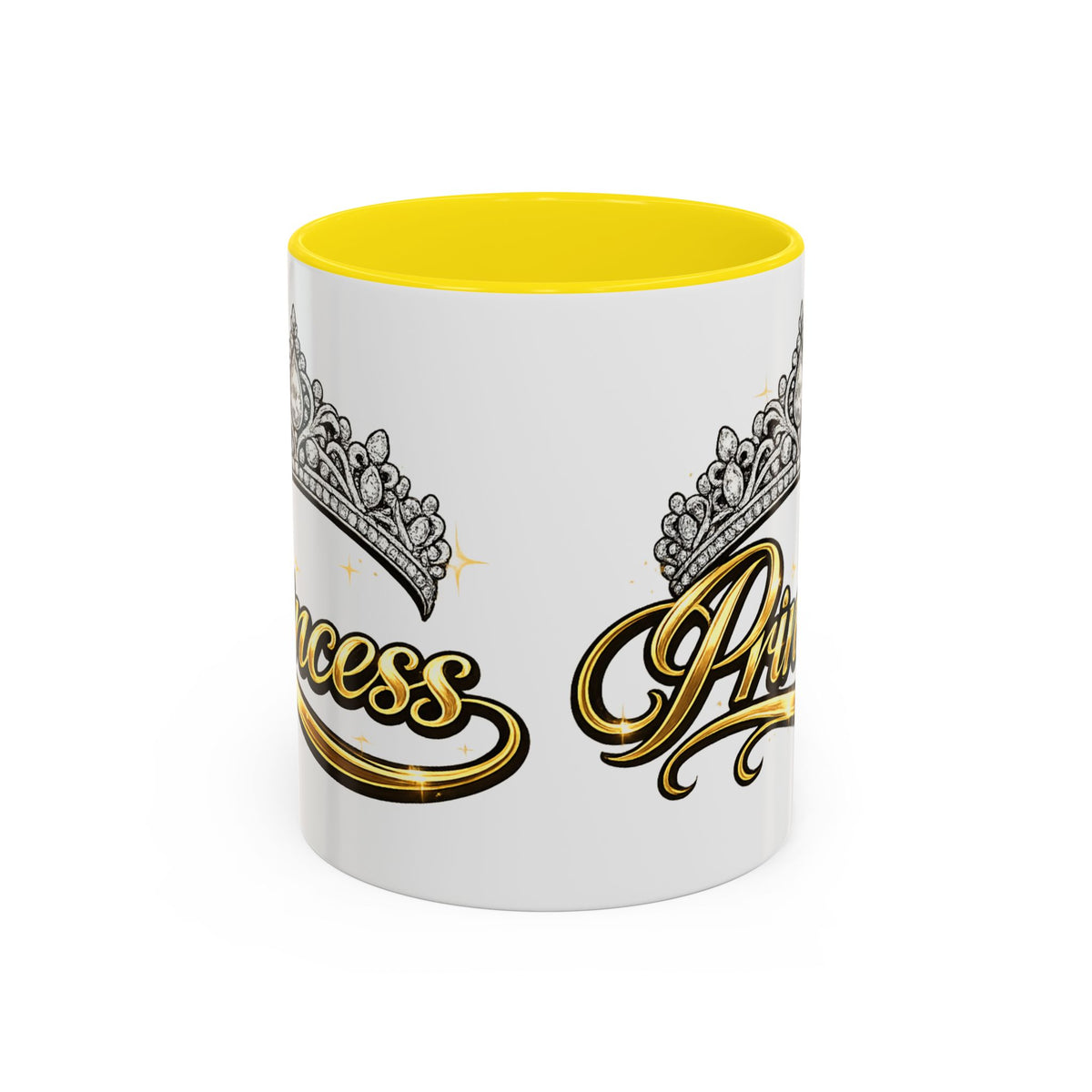 Princess Crown Accent Coffee Mug — Gold Script 11/15oz