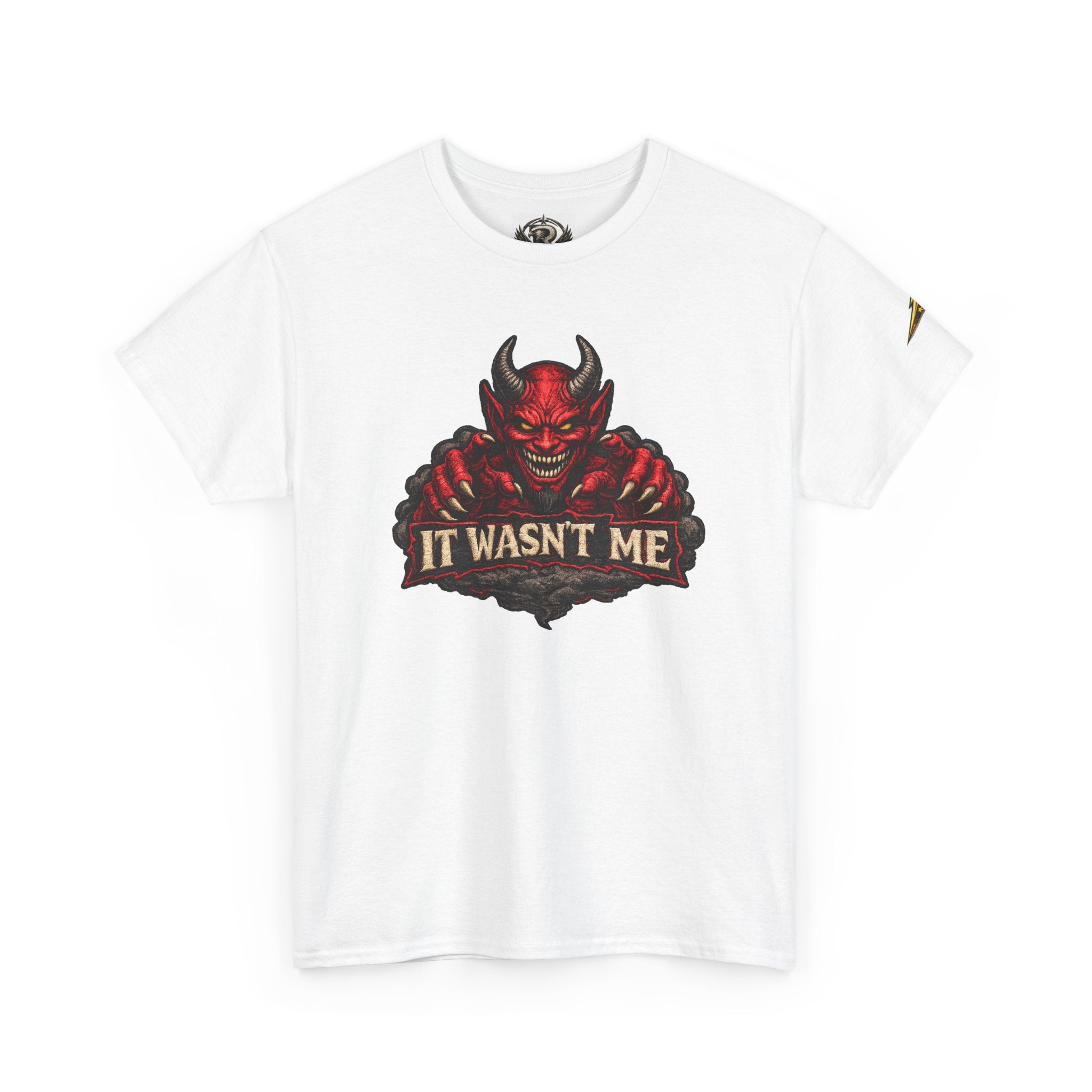 Devil Graphic Tee — "It Wasn’t Me" Funny Demon T-Shirt