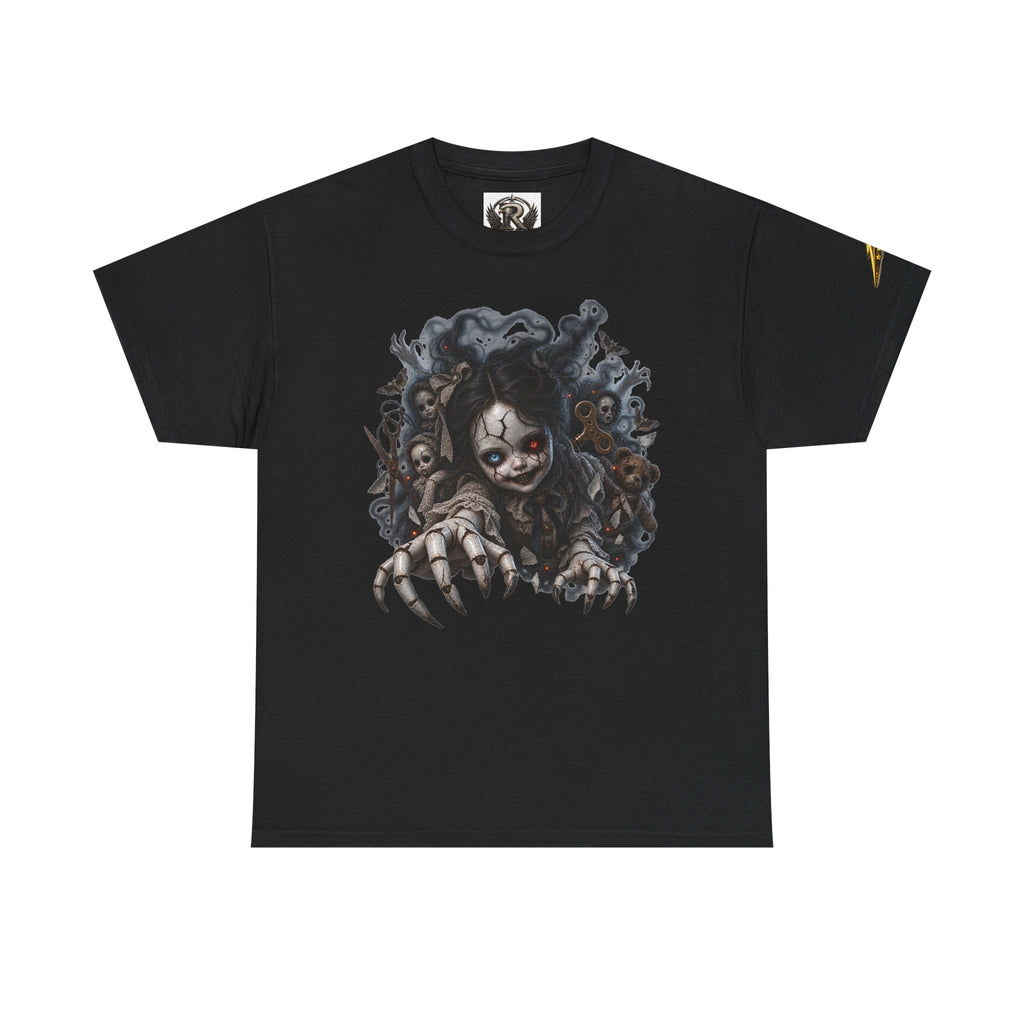 Creepy Claw Doll Graphic Tee — Dark Horror Monster Shirt