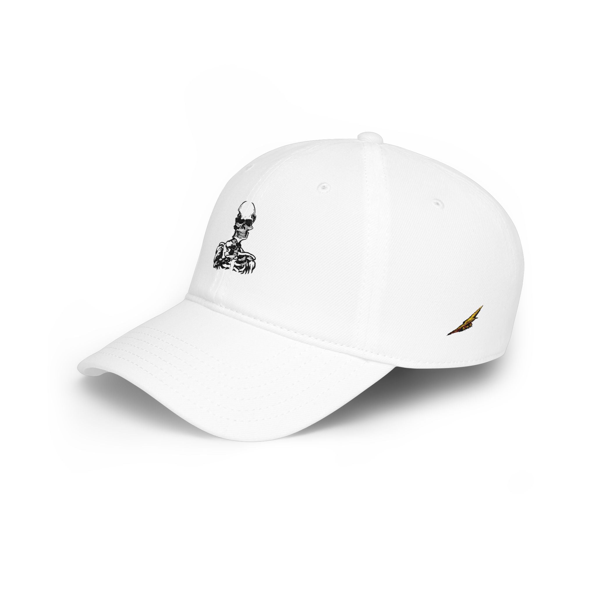 Skull Embroidered Low-Profile Baseball Cap —  Skull Hat