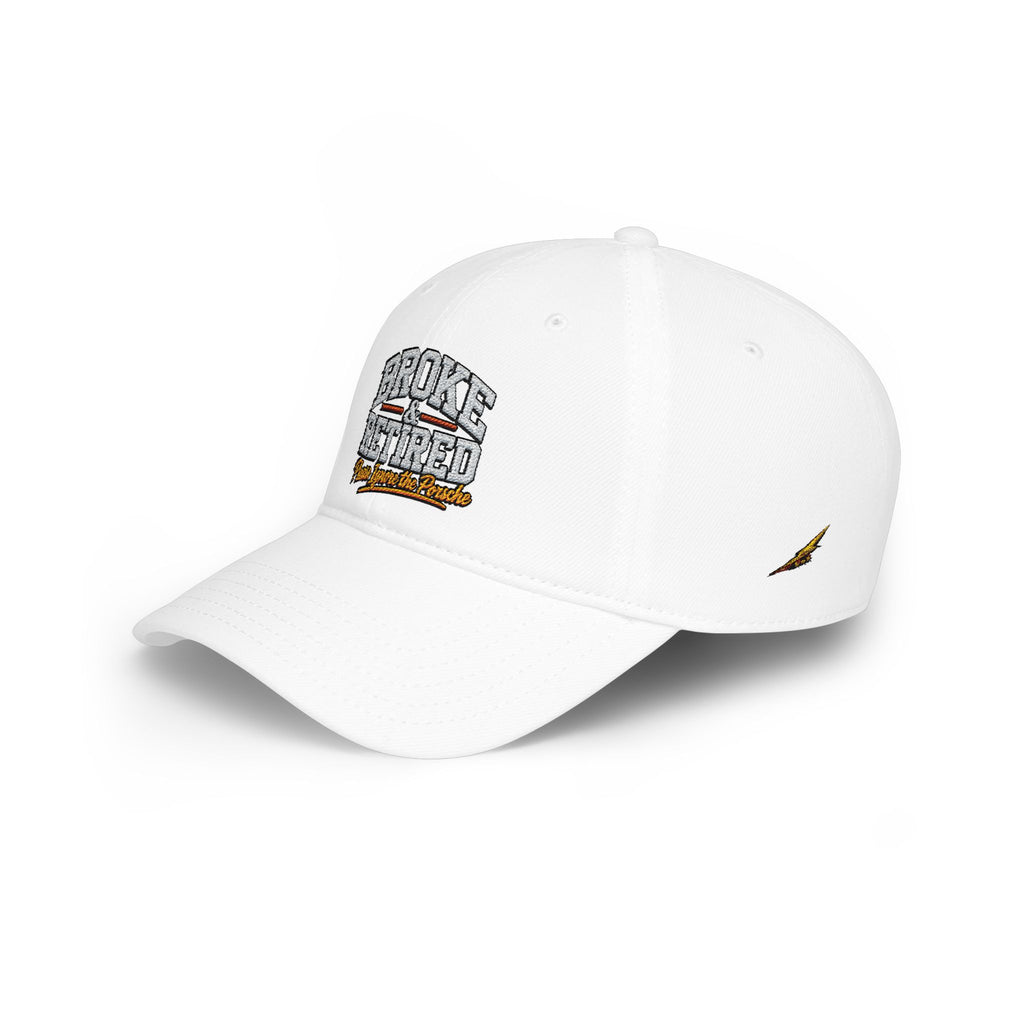 Broke & Retired Low Profile Baseball Cap – Funny Retirement Hat with American Flag Accent