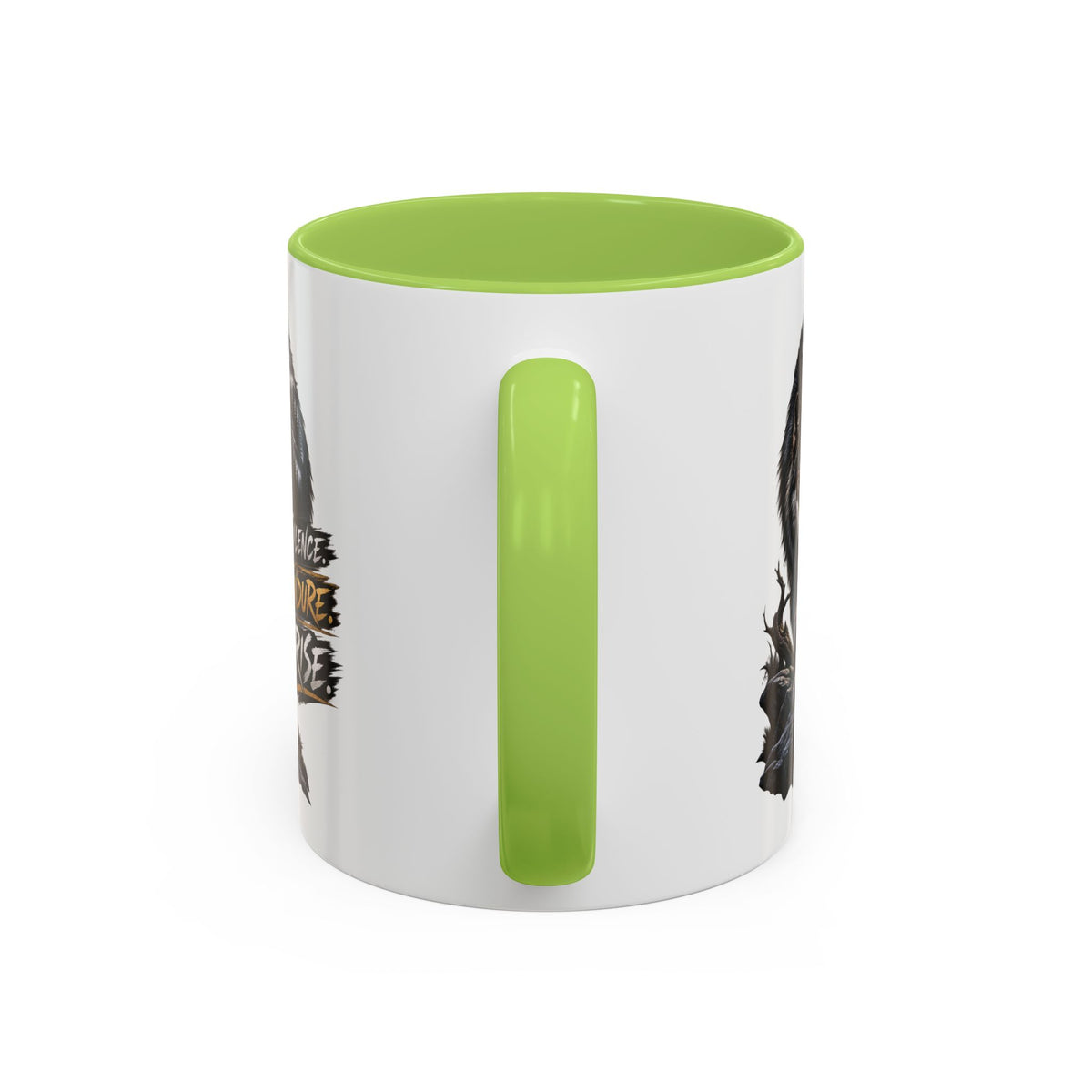 Wolf Graphic Coffee Mug — "Silence Endure Rise" Accent Ceramic Mug (11/15oz)