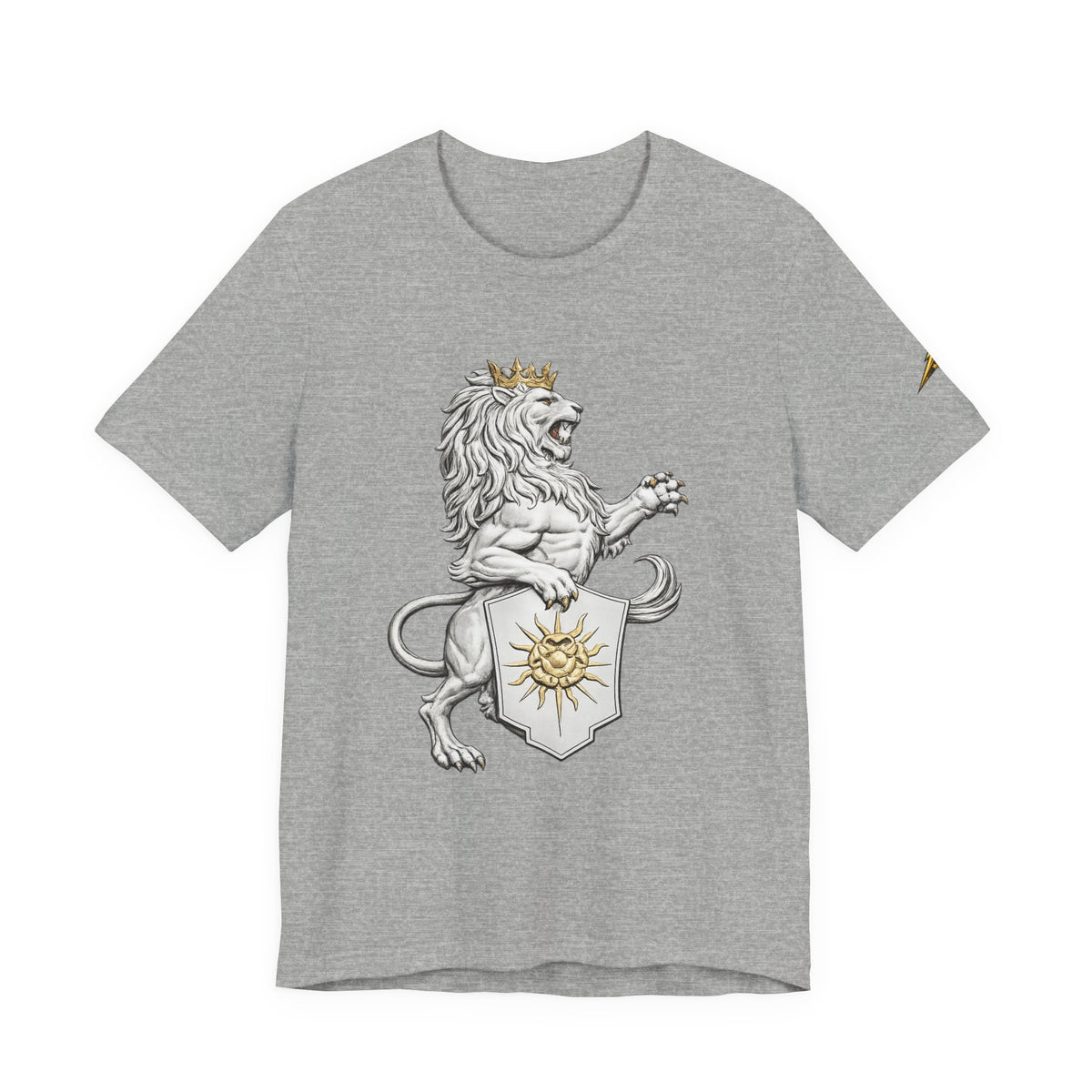 Lion Crest T-Shirt — Regal Sun Shield Graphic Tee