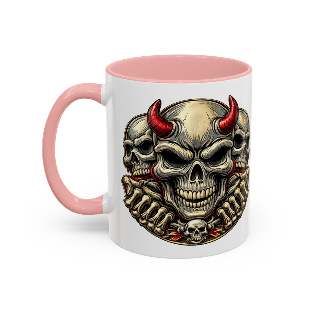 Devil Skull Accent Coffee Mug – Gothic Demon Skull Design (11/15 oz)