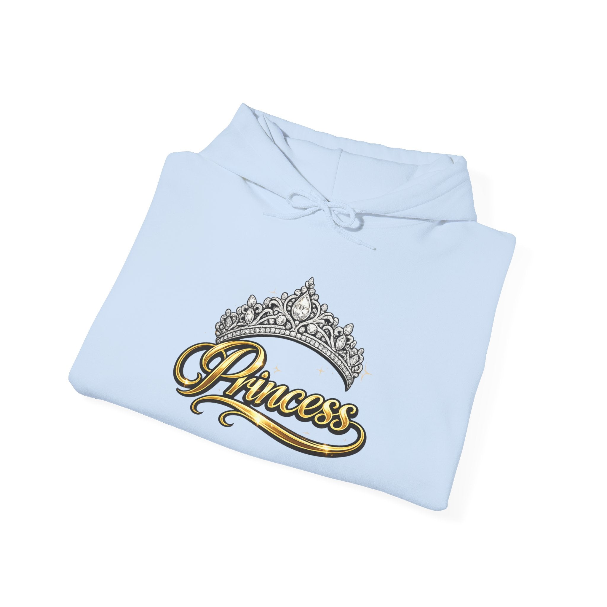 Princess Tiara Hoodie — Gold Script Crown Sweatshirt