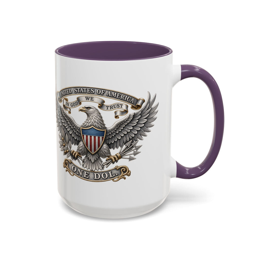 Eagle Shield Accent Coffee Mug — Patriotic "In God We Trust" Design
