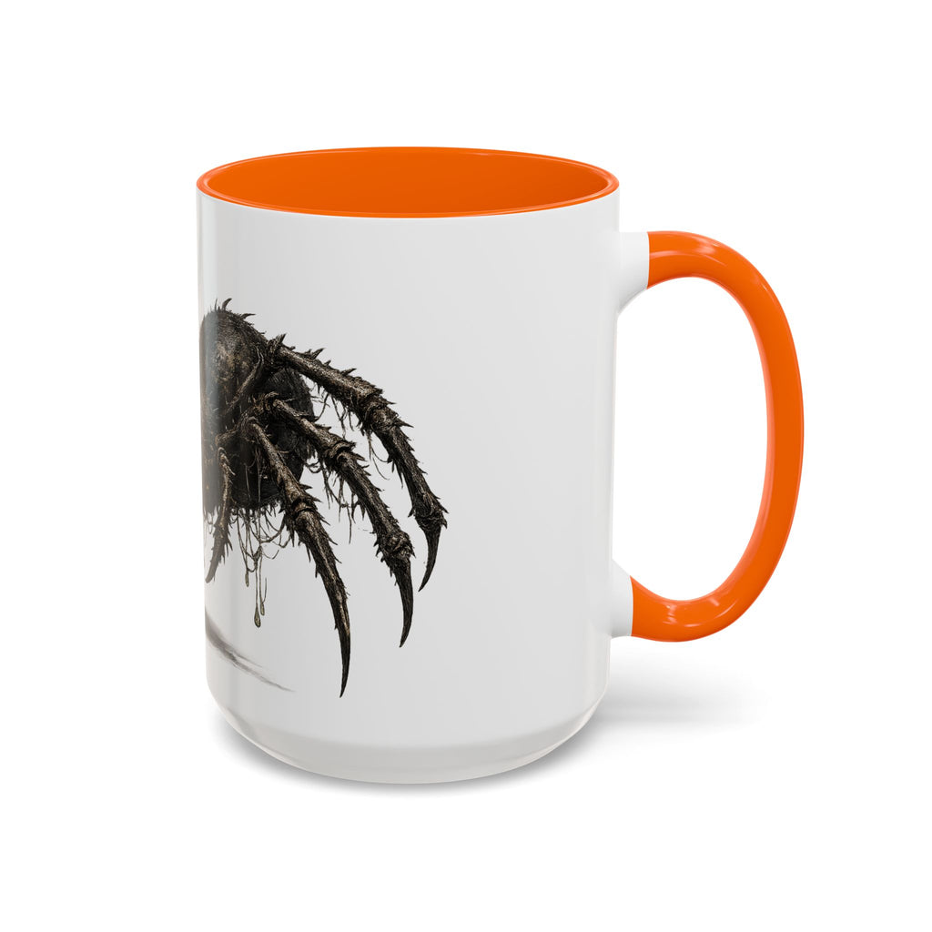 Spider Horror Accent Coffee Mug — Creepy Red-Eyed Arachnid Design (11/15oz)