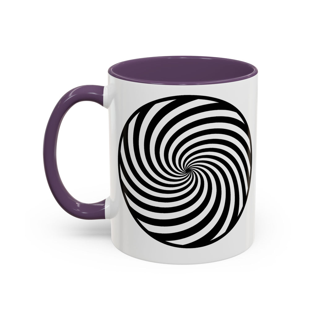 Hypnotic Swirl Accent Mug — Black & White Spiral Coffee Cup (11/15oz)