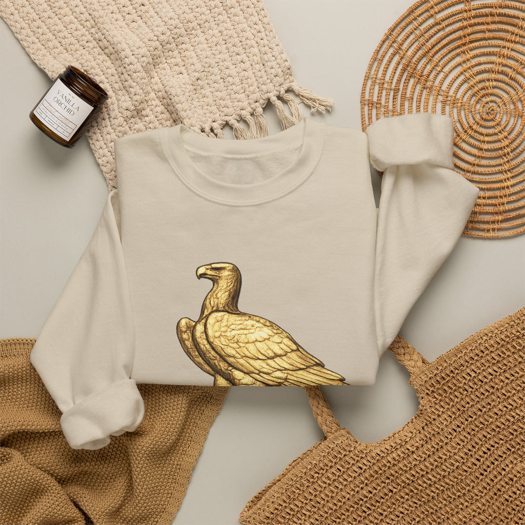 Crewneck Sweatshirt — Gold Eagle 'In God We Trust' Patriotic Pullover