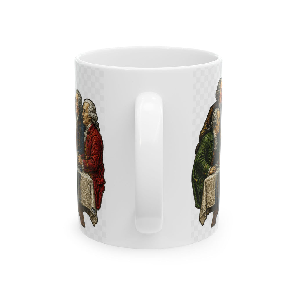 Founding Fathers Dinner Ceramic Mug – Historical Patriotic Coffee Cup (11oz/15oz)