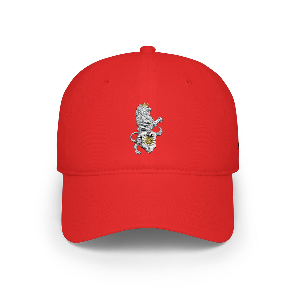 Low-Profile Cap with Embroidered Lion Crest