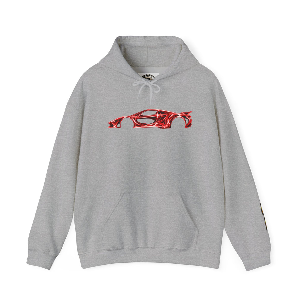 Car Silhouette Hoodie – Red Flame Sports Car Graphic