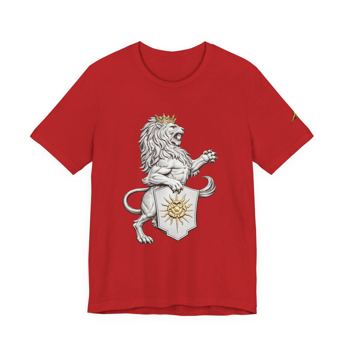 Lion Crest T-Shirt — Regal Sun Shield Graphic Tee