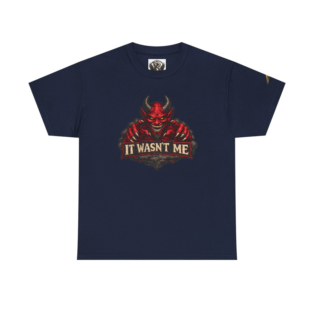 Devil Graphic Tee — "It Wasn’t Me" Funny Demon T-Shirt