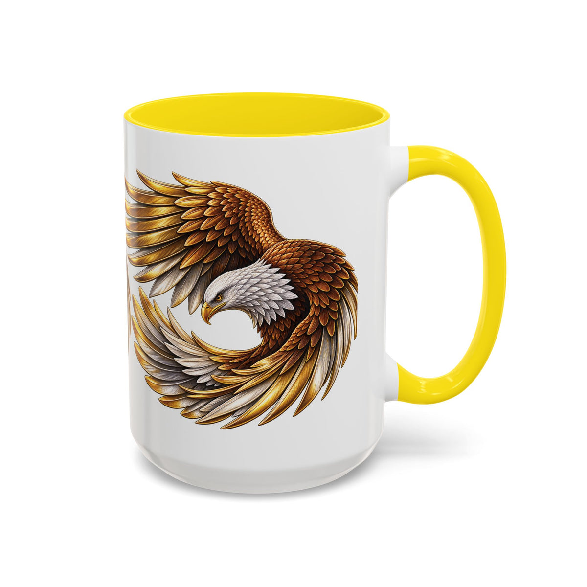 Golden Eagle Coffee Mug — Accent Ceramic Mug with Majestic Eagle Design